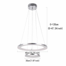 Designer Touch Decorative Modern Pendant Light Acrylic 2 Rings Lamp 40+20cm