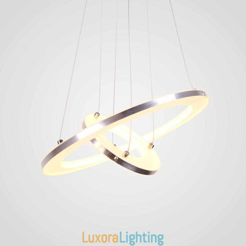 Designer Touch Decorative Modern Pendant Light Acrylic 2 Rings Lamp 40+20cm