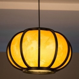 Designer Touch Decorative Creative Japanese Bamboo Pendant Light Modern Simple Pendant Light Tearoom Round Light