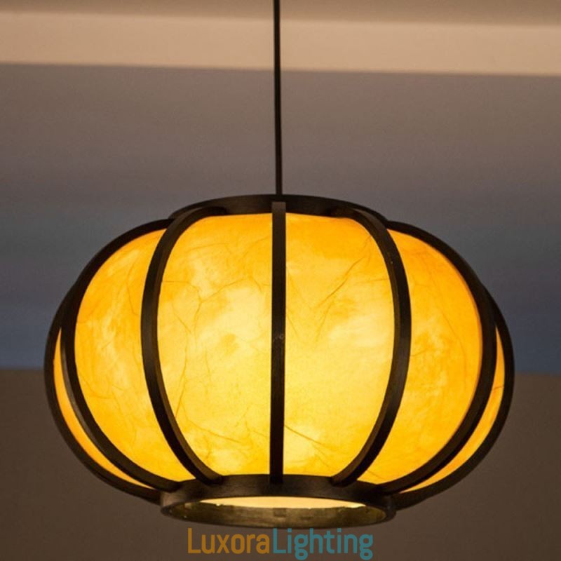 Designer Touch Decorative Creative Japanese Bamboo Pendant Light Modern Simple Pendant Light Tearoom Round Light