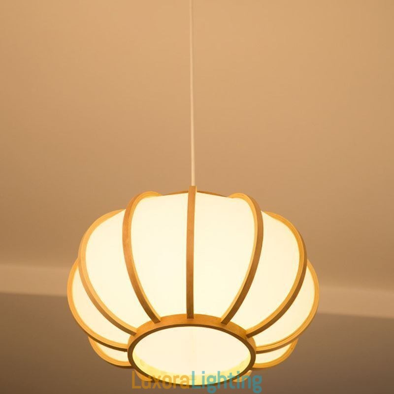Designer Touch Decorative Creative Japanese Bamboo Pendant Light Modern Simple Pendant Light Tearoom Round Light