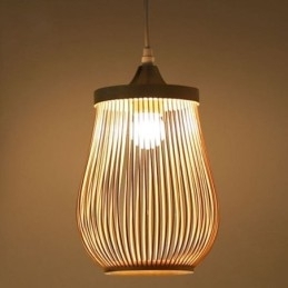 Designer Touch Decorative Hollow Cage Pendant Light Modern Bamboo Pendant Lighting