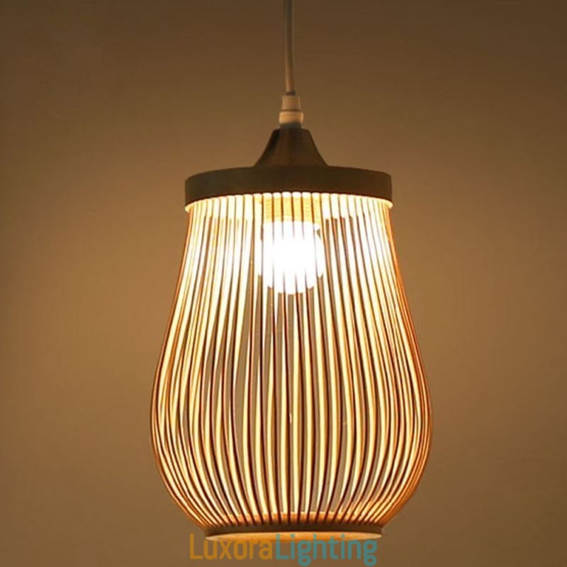 Designer Touch Decorative Hollow Cage Pendant Light Modern Bamboo Pendant Lighting