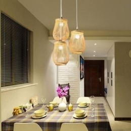 Designer Touch Decorative Hollow Cage Pendant Light Modern Bamboo Pendant Lighting