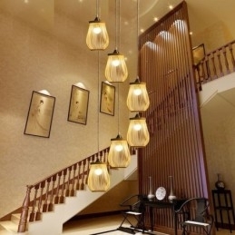 Designer Touch Decorative Hollow Cage Pendant Light Modern Bamboo Pendant Lighting