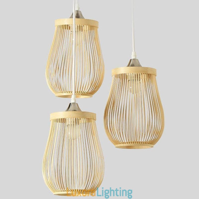 Designer Touch Decorative Hollow Cage Pendant Light Modern Bamboo Pendant Lighting