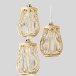 Designer Touch Decorative Hollow Cage Pendant Light Modern Bamboo Pendant Lighting