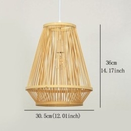 Designer Touch Decorative Bamboo Woven Bedside Pendant Light