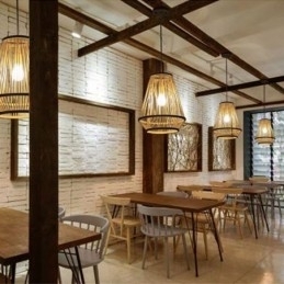 Designer Touch Decorative Bamboo Woven Bedside Pendant Light