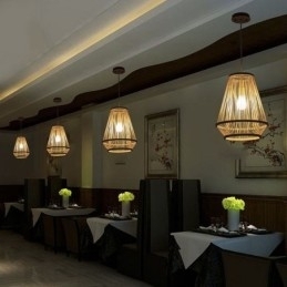 Designer Touch Decorative Bamboo Woven Bedside Pendant Light