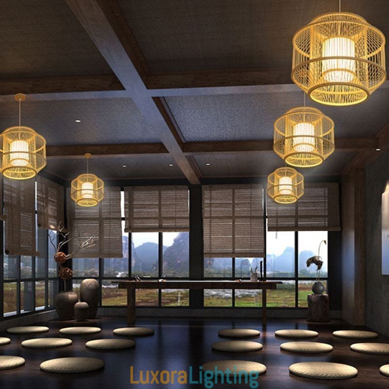 Designer Touch Decorative Lantern Bamboo Pendant Light Creative Japanese Pendant Light