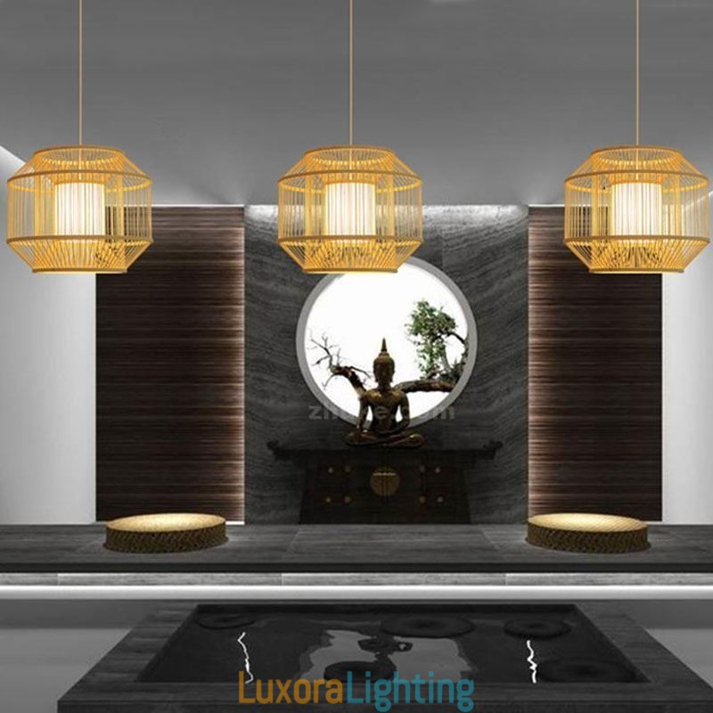 Designer Touch Decorative Lantern Bamboo Pendant Light Creative Japanese Pendant Light