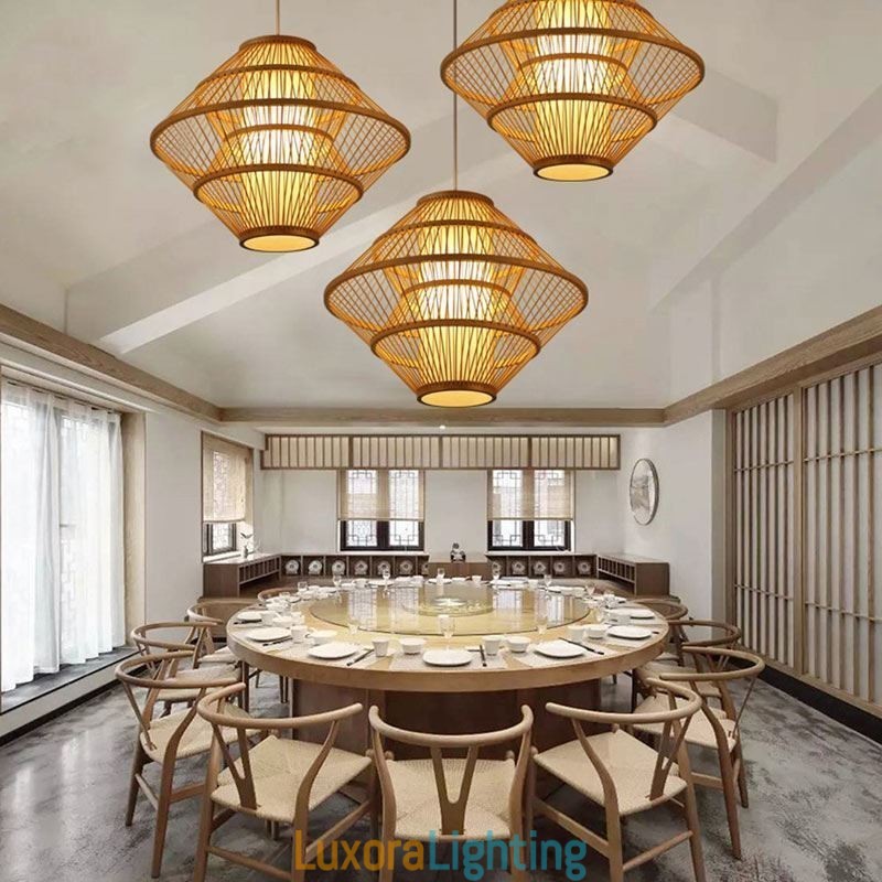 Designer Touch Decorative Gyroscope Design Bamboo Pendant Light