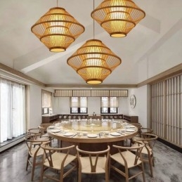 Designer Touch Decorative Gyroscope Design Bamboo Pendant Light