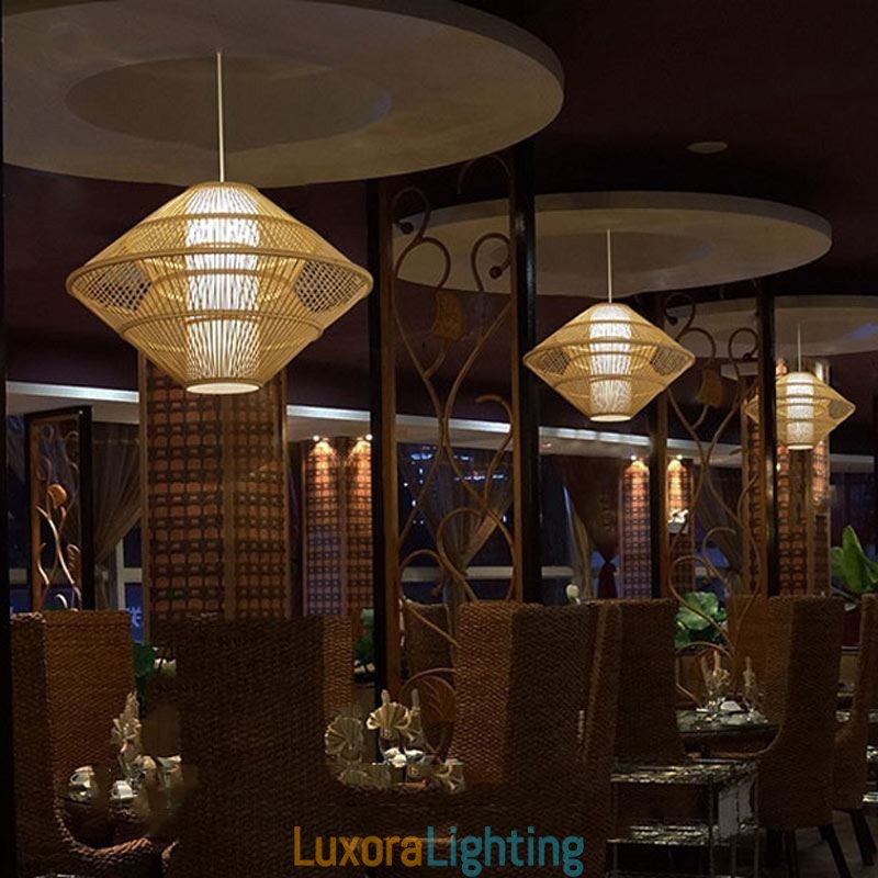 Designer Touch Decorative Gyroscope Design Bamboo Pendant Light