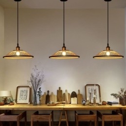 Designer Touch Decorative Dome Bamboo Pendant Light Hand Woven Pendant Light