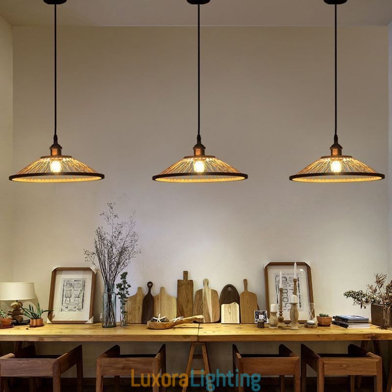 Designer Touch Decorative Dome Bamboo Pendant Light Hand Woven Pendant Light