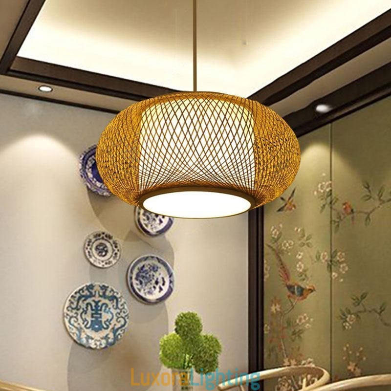 Designer Touch Decorative Bamboo Pendant Light Visual Comfort