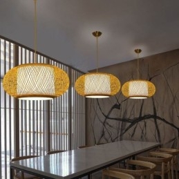 Designer Touch Decorative Bamboo Pendant Light Visual Comfort