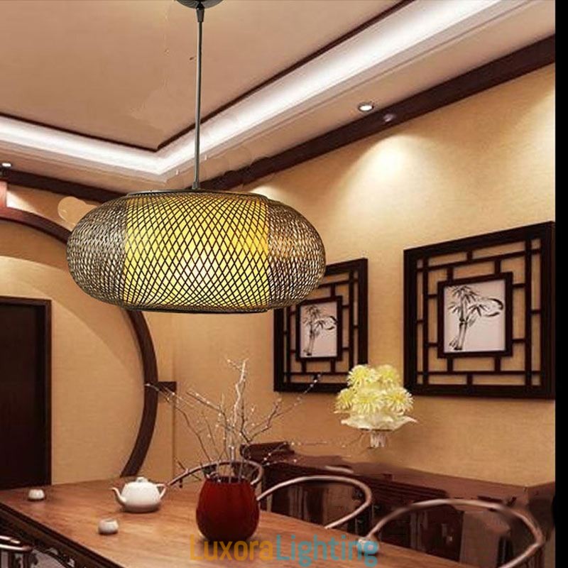 Designer Touch Decorative Bamboo Pendant Light Visual Comfort