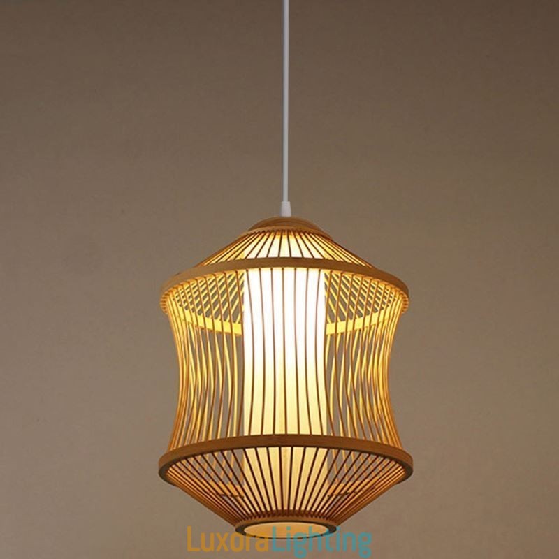 Designer Touch Decorative Visual Comfort Bamboo Cage Pendant Light