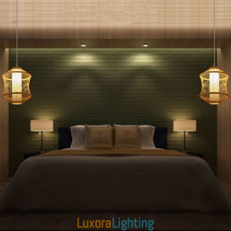 Designer Touch Decorative Visual Comfort Bamboo Cage Pendant Light