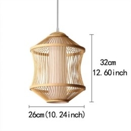 Designer Touch Decorative Visual Comfort Bamboo Cage Pendant Light
