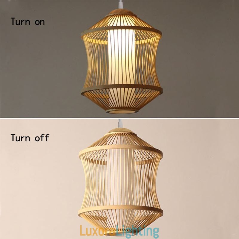 Designer Touch Decorative Visual Comfort Bamboo Cage Pendant Light