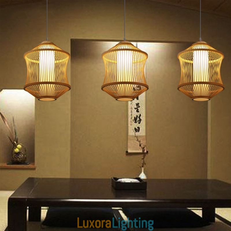Designer Touch Decorative Visual Comfort Bamboo Cage Pendant Light