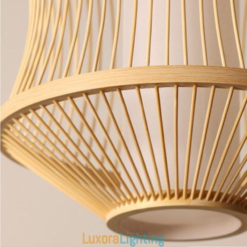 Designer Touch Decorative Visual Comfort Bamboo Cage Pendant Light