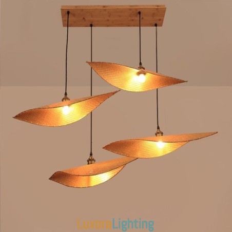 Designer Touch Decorative Creative Leaf Pendant Light Contemporary Bamboo Pendant Light Tearoom Lighting