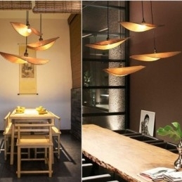 Designer Touch Decorative Creative Leaf Pendant Light Contemporary Bamboo Pendant Light Tearoom Lighting
