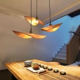 Designer Touch Decorative Creative Leaf Pendant Light Contemporary Bamboo Pendant Light Tearoom Lighting