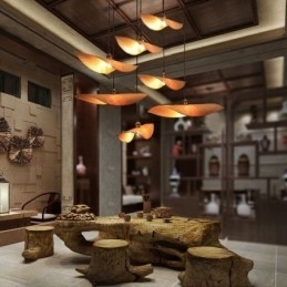 Designer Touch Decorative Creative Leaf Pendant Light Contemporary Bamboo Pendant Light Tearoom Lighting