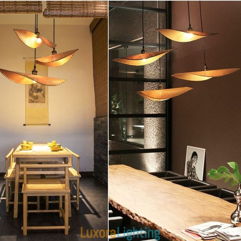 Designer Touch Decorative Creative Leaf Pendant Light Contemporary Bamboo Pendant Light Tearoom Lighting