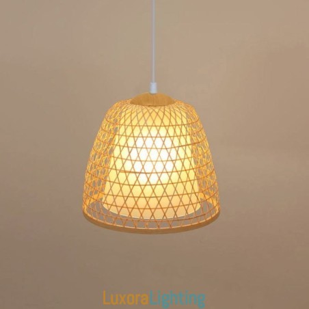 Designer Touch Decorative Visual Comfort Dome Bamboo Pendant Light