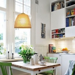 Designer Touch Decorative Visual Comfort Dome Bamboo Pendant Light