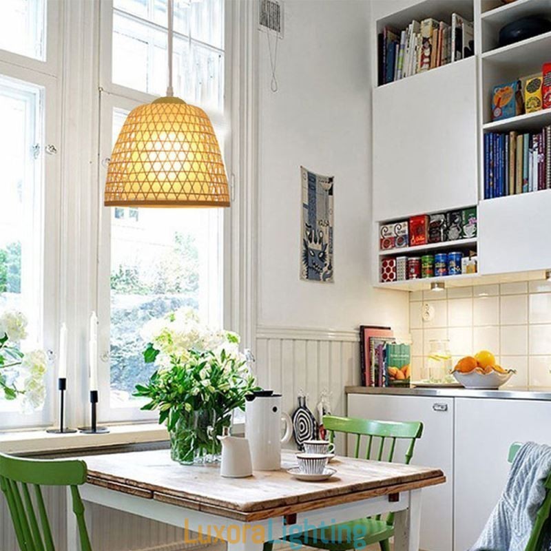 Designer Touch Decorative Visual Comfort Dome Bamboo Pendant Light