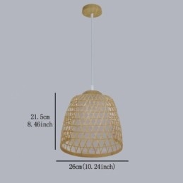 Designer Touch Decorative Visual Comfort Dome Bamboo Pendant Light