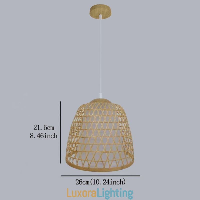 Designer Touch Decorative Visual Comfort Dome Bamboo Pendant Light