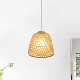 Designer Touch Decorative Visual Comfort Dome Bamboo Pendant Light