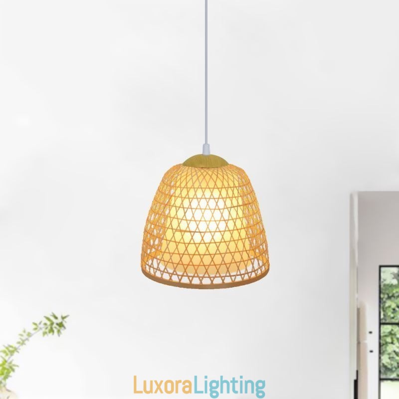 Designer Touch Decorative Visual Comfort Dome Bamboo Pendant Light