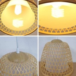 Designer Touch Decorative Visual Comfort Dome Bamboo Pendant Light