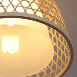 Designer Touch Decorative Visual Comfort Dome Bamboo Pendant Light