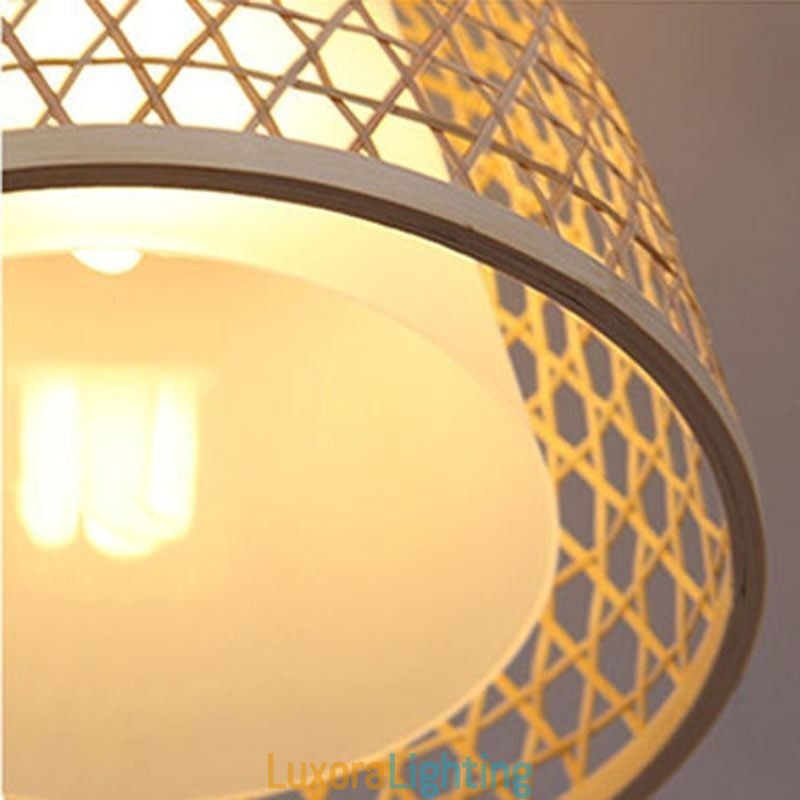 Designer Touch Decorative Visual Comfort Dome Bamboo Pendant Light