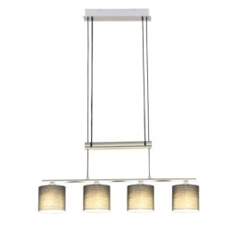Designer Touch Decorative Modern 4 Light Pendant Light With Fabric Shade Adjustable Height