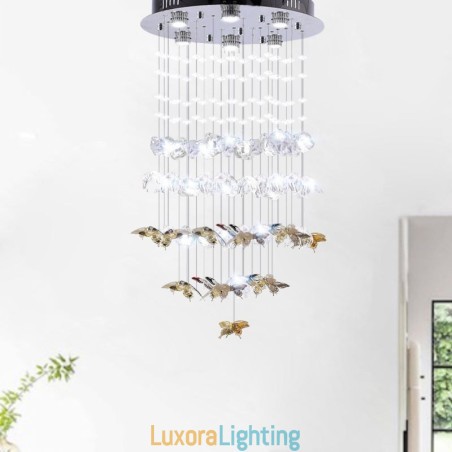Designer Touch Decorative Nordic Pendant Light Creative Butterfly Glass Pendant Light