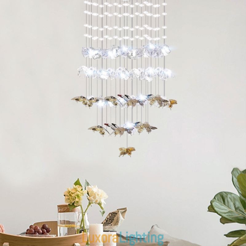 Designer Touch Decorative Nordic Pendant Light Creative Butterfly Glass Pendant Light