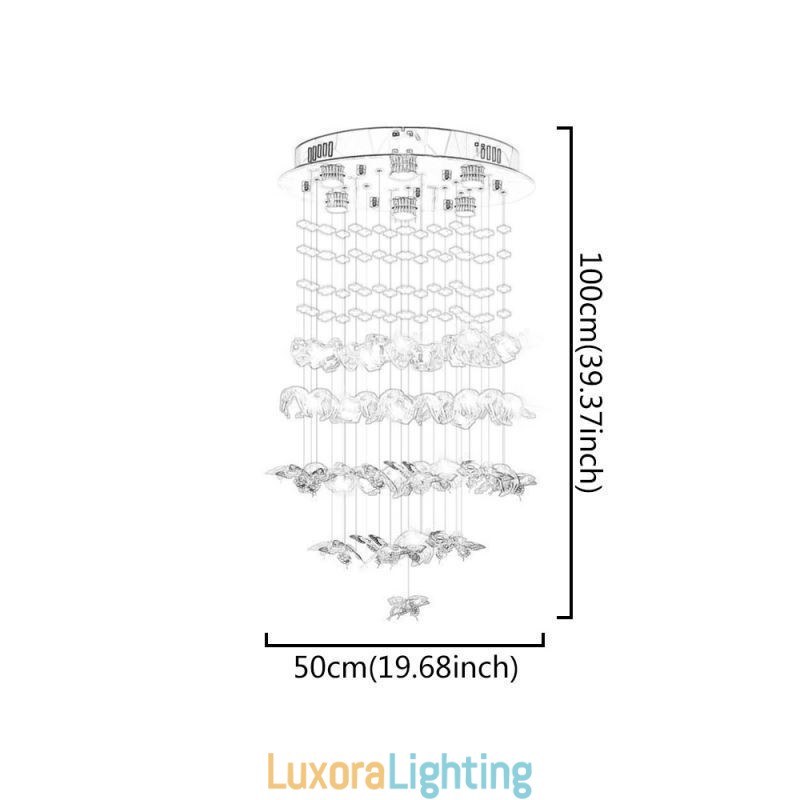 Designer Touch Decorative Nordic Pendant Light Creative Butterfly Glass Pendant Light