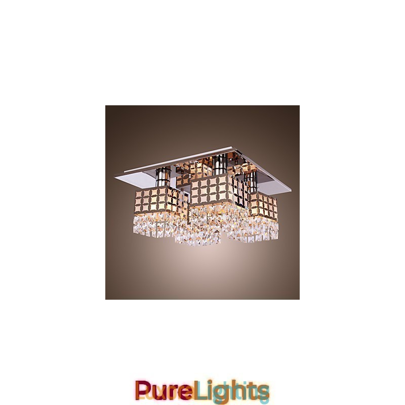 Designer Touch Decorative Chandelier Modern Crystal Stainless Living 4 Lights